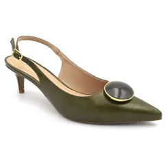 Scarpin Slingback Feminino Suzzara Verde 15601-30