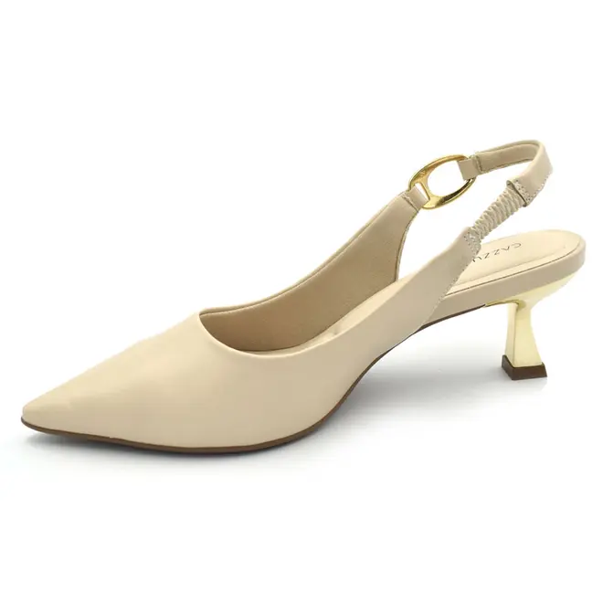 Scarpin Slingback Feminino Cazzualen Creme T3814-393