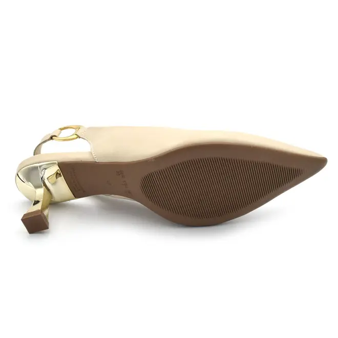 Scarpin Slingback Feminino Cazzualen Creme T3814-393