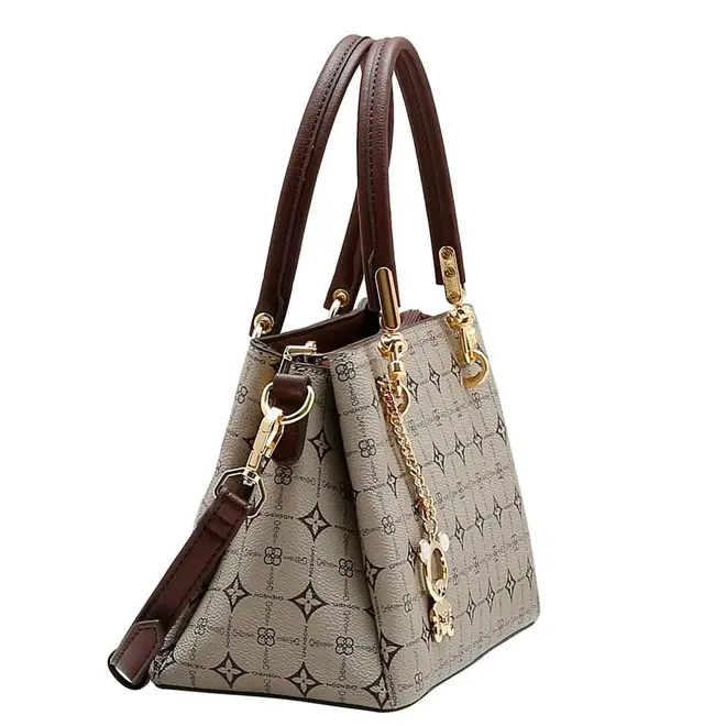 Bolsa de Mão Feminina Chenson Monograma Bege 3485479