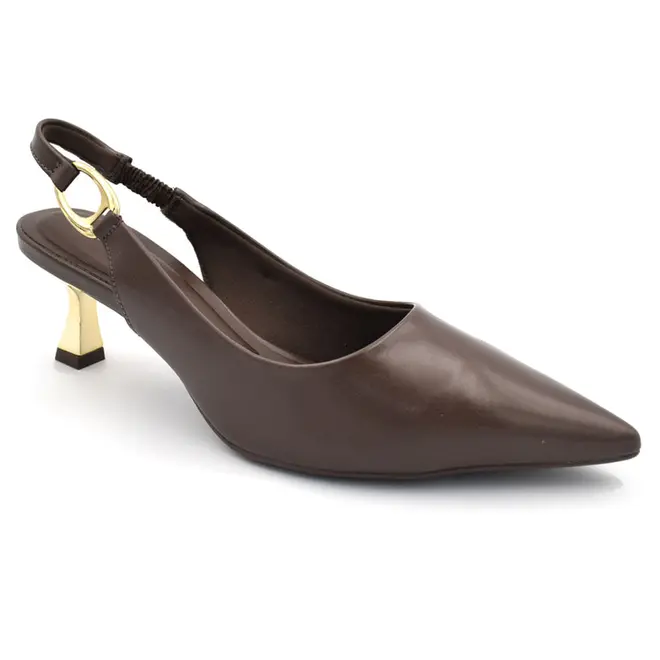 Scarpin Slingback Feminino Cazzualen Marrom T3814-393