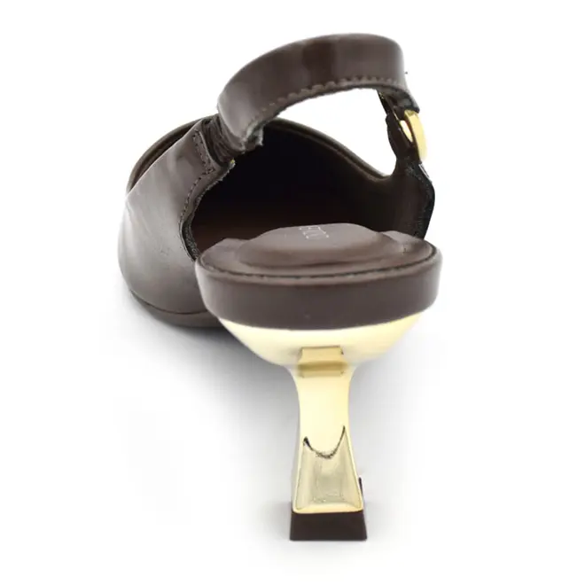 Scarpin Slingback Feminino Cazzualen Marrom T3814-393