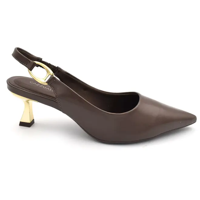 Scarpin Slingback Feminino Cazzualen Marrom T3814-393