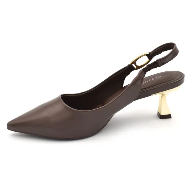 Scarpin Slingback Feminino Cazzualen Marrom T3814-393