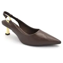 Scarpin Slingback Feminino Cazzualen Marrom T3814-393