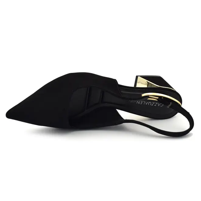 Scarpin Slingback com Salto Bloco Cazzualen Preto T3862-601