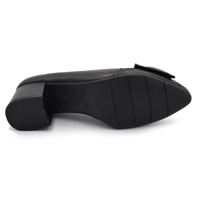 Scarpin de Couro e Salto Bloco Total Comfort Ramarim Preto 2662103
