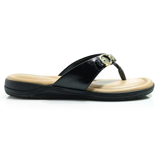 Sandália Rasteira Feminina Comfortflex Preto 2580402