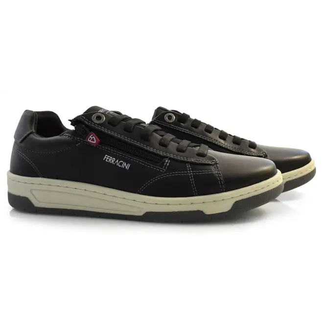 Sapatênis Masculino de Couro Ferracini Vox Preto 8052
