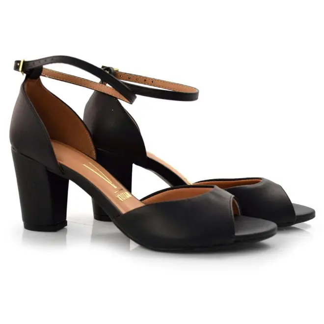 Sandália de Salto Bloco Vizzano Preto 6262406-7286