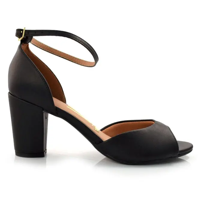 Sandália de Salto Bloco Vizzano Preto 6262406-7286