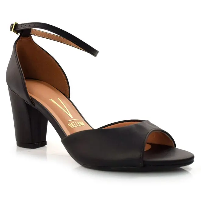 Sandália de Salto Bloco Vizzano Preto 6262406-7286