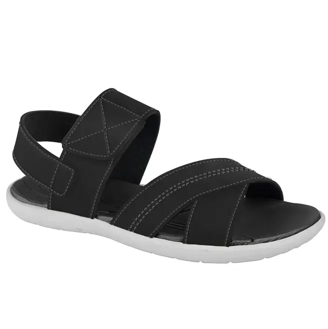 Sandália Flats Itapuã Velcro Preto Juvenil Masculino