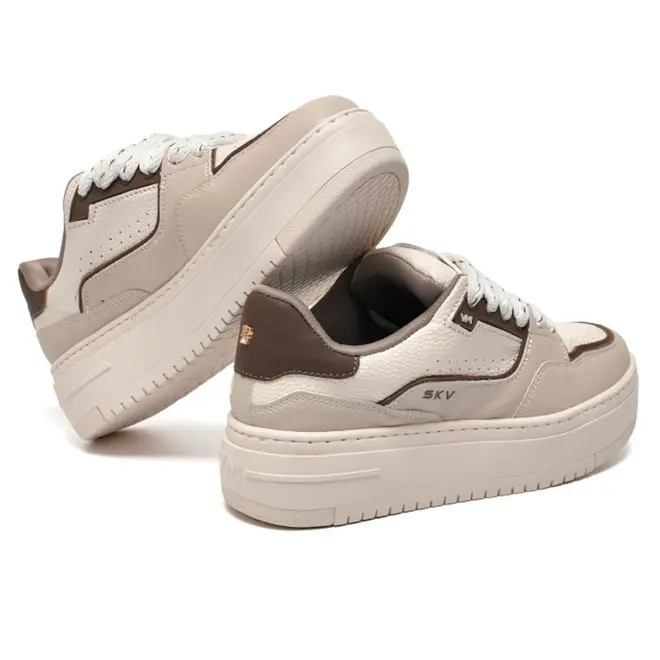 Tênis Casual Feminino Via Marte Creme 306-005-22