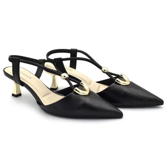 Scarpin Slingback Feminino Cazzualen Preto T3814-395