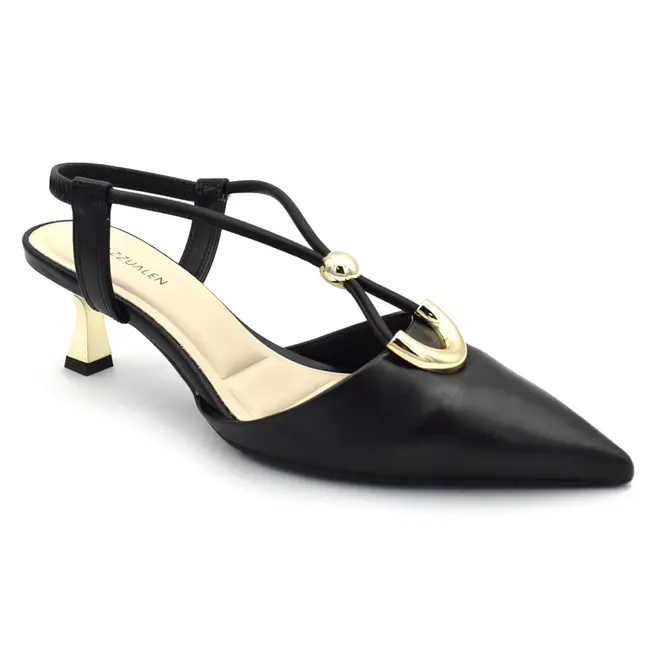 Scarpin Slingback Feminino Cazzualen Preto T3814-395
