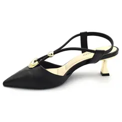 Scarpin Slingback Feminino Cazzualen Preto T3814-395