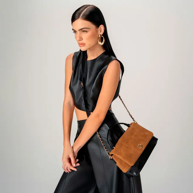 Bolsa Crossbody Média Feminina Via Marte Preto B1-333-01