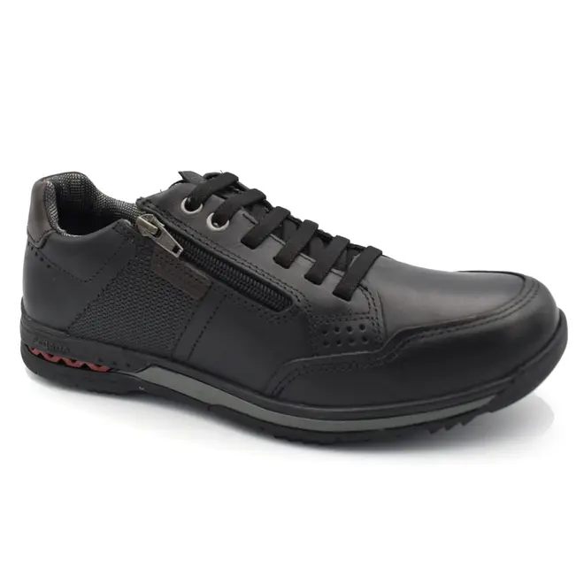 Sapatênis de Couro Masculino Pegada Preto 114861
