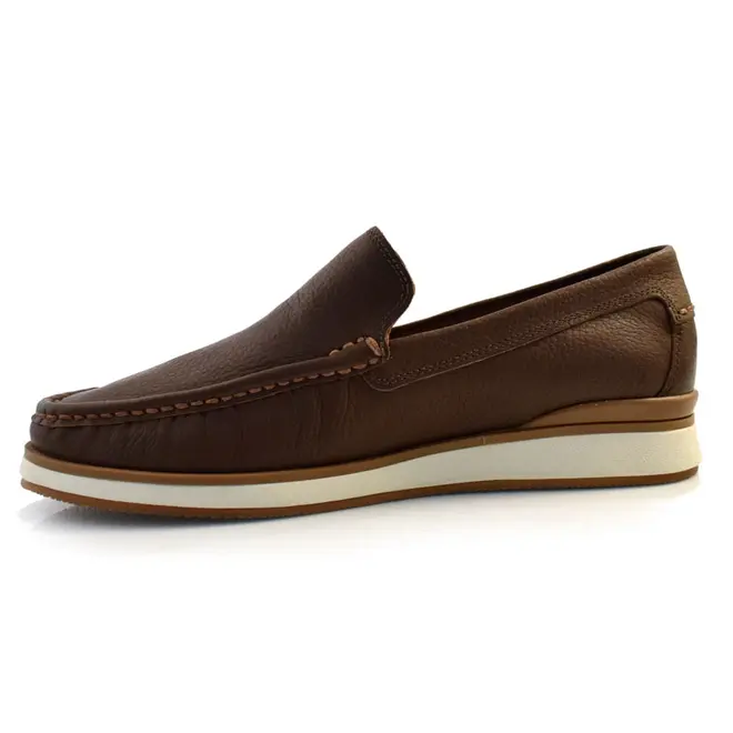 Mocassim Masculino de Couro Free Way Marrom LUCA01