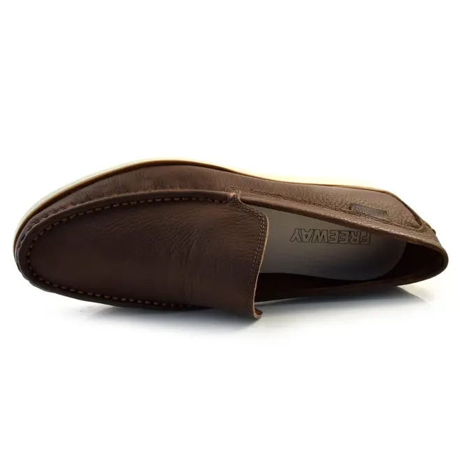Mocassim Masculino de Couro Free Way Marrom LUCA01
