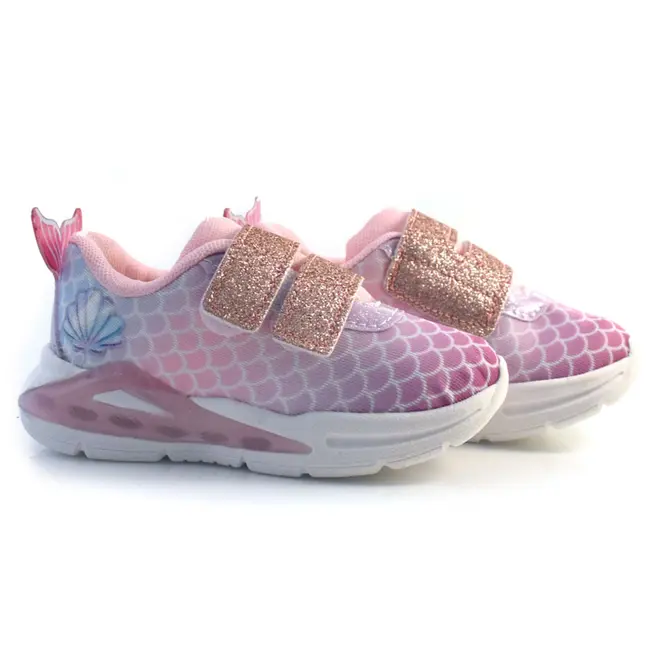 Tênis Infantil de LED Sereia Mini Pé do 22 ao 32 Rosa MP 2413