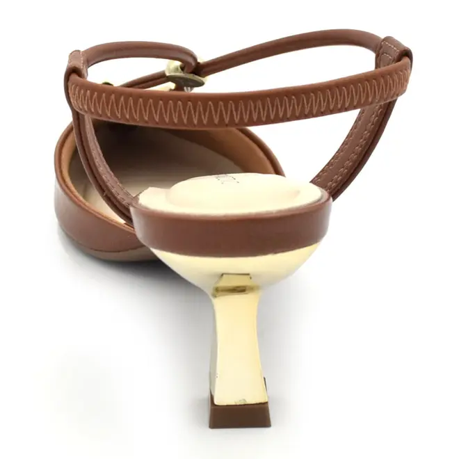 Scarpin Slingback Feminino Cazzualen Marrom T3814-395