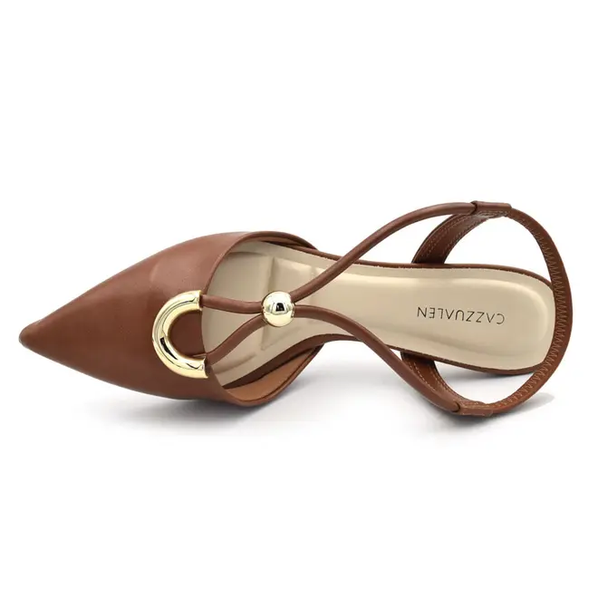 Scarpin Slingback Feminino Cazzualen Marrom T3814-395