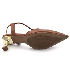 Scarpin Slingback Feminino Cazzualen Marrom T3814-395