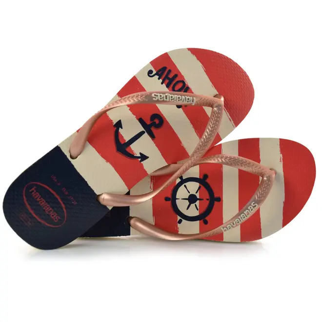Chinelo Havaianas Slim Nautical Bege 4137125