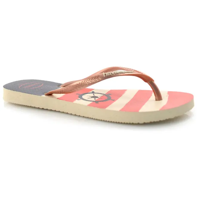 Chinelo Havaianas Slim Nautical Bege 4137125