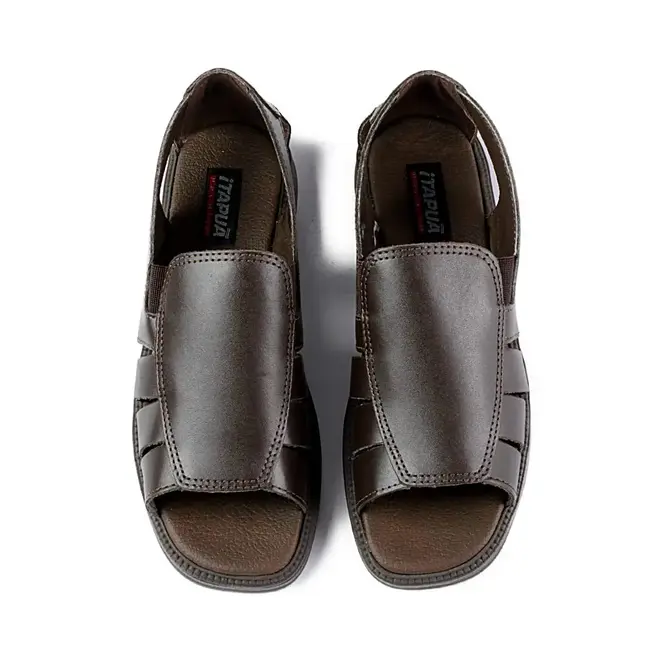 Sandália Flat Itapuã Couro Marrom Masculino