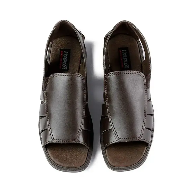 Sandália Flat Itapuã Couro Marrom Masculino