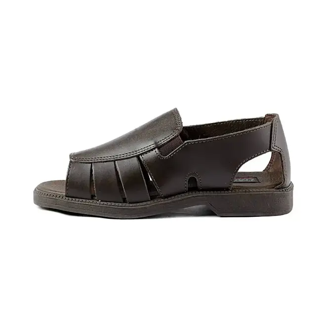 Sandália Flat Itapuã Couro Marrom Masculino