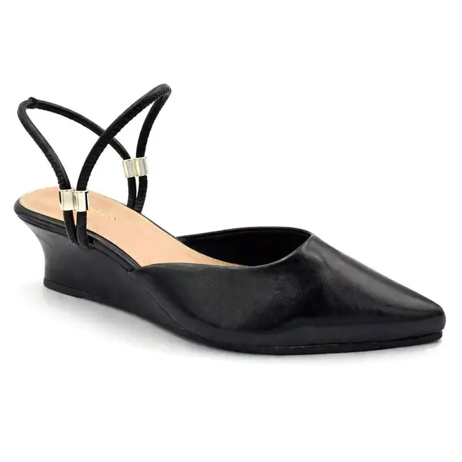 Scarpin Anabela Slingback Cazzualen Preto 33.1148