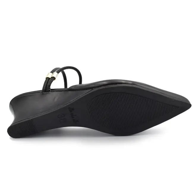 Scarpin Anabela Slingback Cazzualen Preto 33.1148