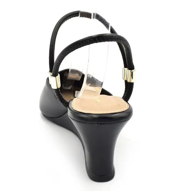 Scarpin Anabela Slingback Cazzualen Preto 33.1148