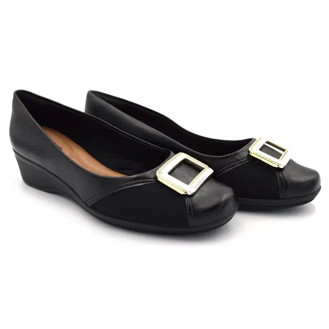 Sapatilha Anabela Feminina Comfortflex Preto 2694303