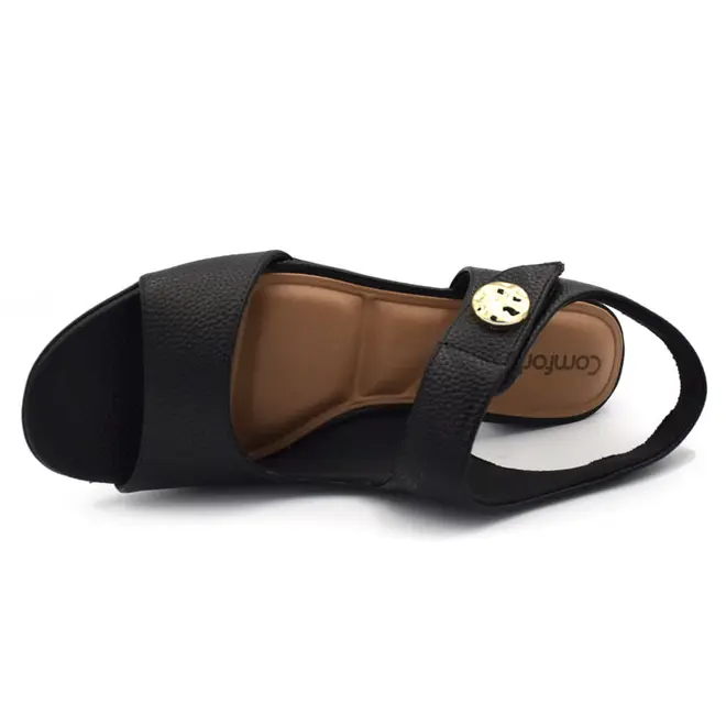 Sandália de Salto Bloco Feminina Comfortflex Preto 2657305