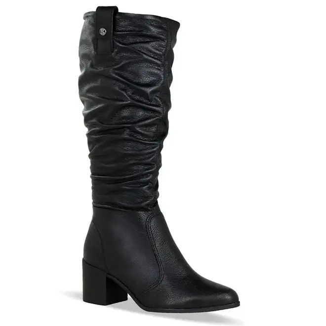 Bota Slouchy de Couro e Cano Alto Bottero Preto 346920