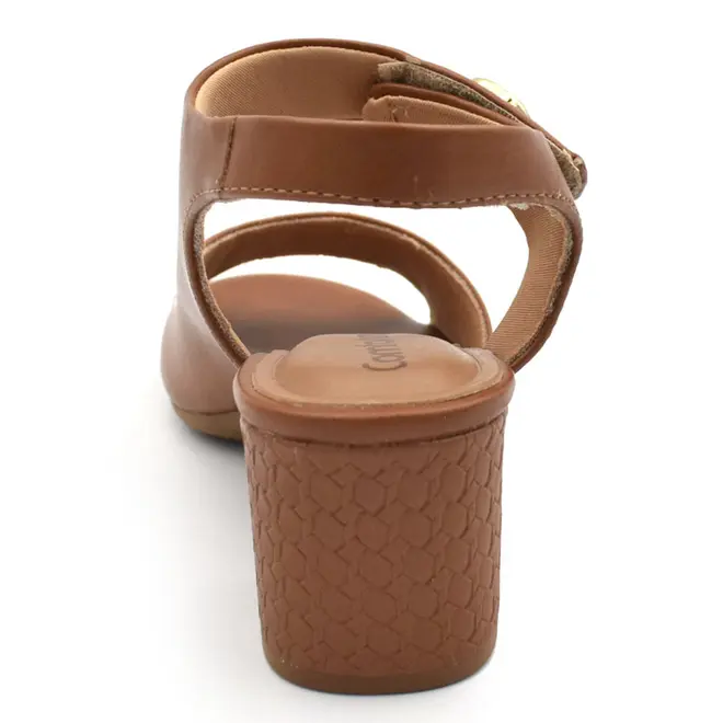Sandália de Salto Bloco Feminina Comfortflex Marrom 2657305