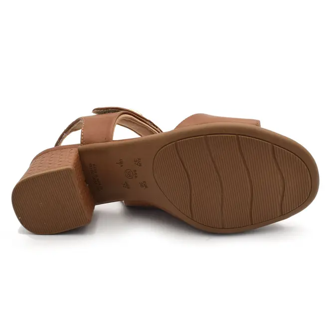 Sandália de Salto Bloco Feminina Comfortflex Marrom 2657305