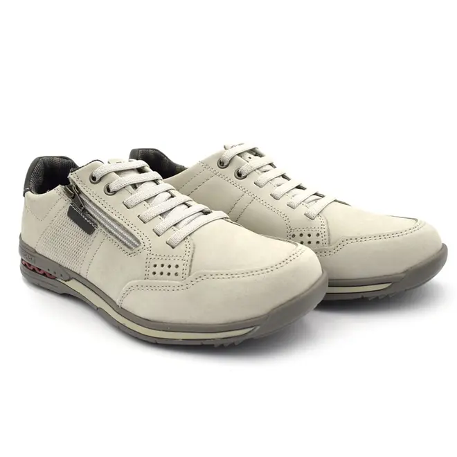 Sapatênis de Couro Masculino Pegada Cinza 114861