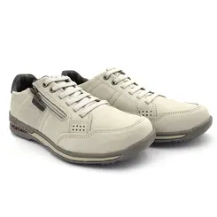 Sapatênis de Couro Masculino Pegada Cinza 114861