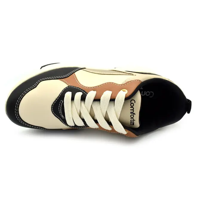 Tênis Casual Feminino Comfortflex Bege 2690303