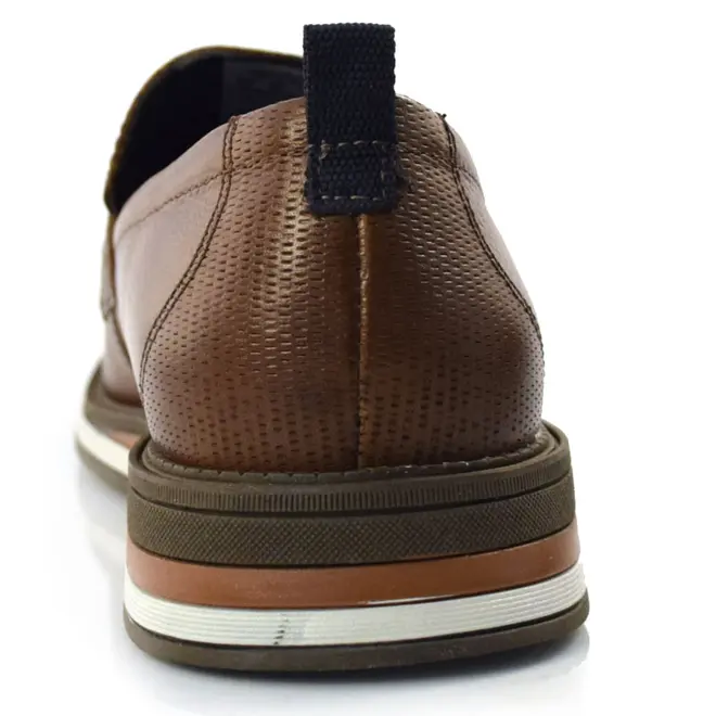 Mocassim Masculino de Couro Democrata Marrom 272103