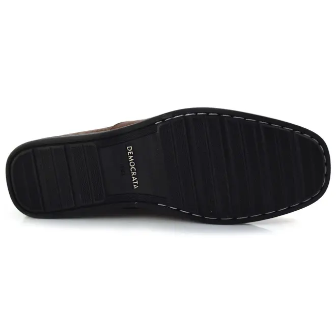 Mocassim Masculino de Couro Democrata Marrom 135201