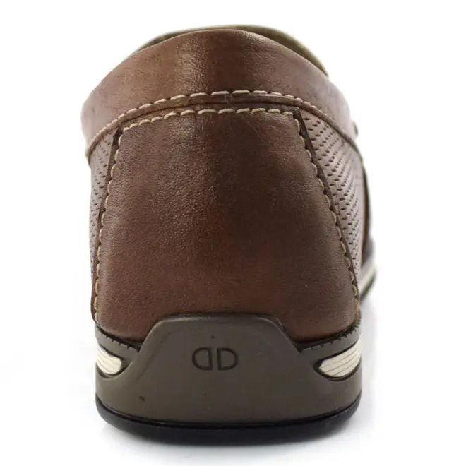 Mocassim Masculino de Couro Democrata Marrom 135201