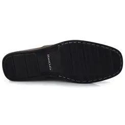 Mocassim Masculino de Couro Democrata Marrom 135201