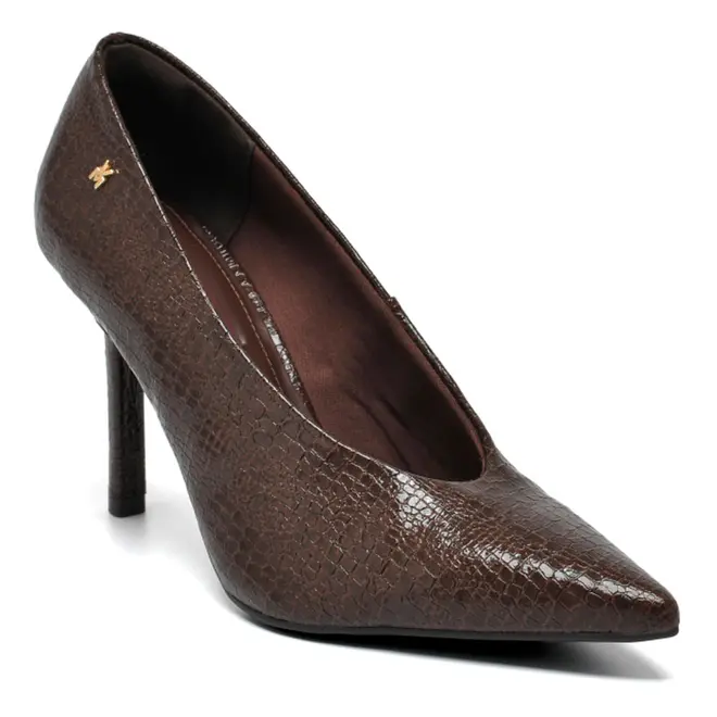Scarpin de Salto Alto Feminino Via Marte Marrom 044-018-01